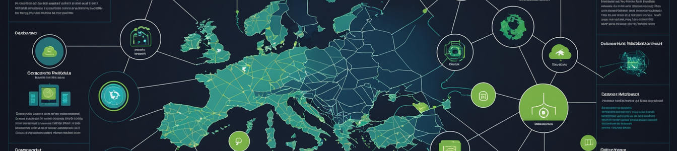 Imagen generada por IA para: Regulaciones Verdes de la UE Impulsan Innovación en Ciberseguridad para Tecnología Ambiental