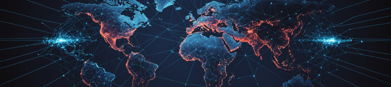 Imagen generada por IA para: Las tensiones geopolíticas convierten infraestructura digital y cadenas de suministro en armas